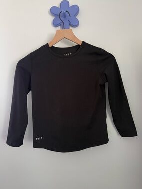BYLT Boys Small 6/7 Long Sleeve Black Crew Neck Tee Active Outdoor